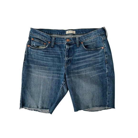 MADEWELL Womens Shorts The SLIM BOYJEAN Denim Cutoff Jeans Medium Wash Size 30 - Picture 2 of 5
